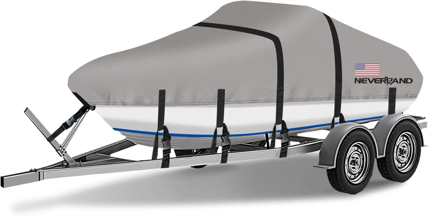 20-22 ft Waterproof Boat Covers Fits Bass Boat, V-Hull and Tri-Hull Boat, Fish & Ski Boat, Runabout Bowrider Boat