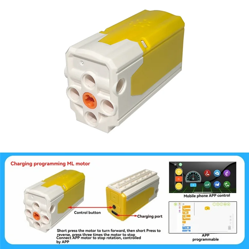 B16C-Rechargeable Lithium Battery ML Motor Building Blocks Power Set MOC Power Functions Part Support APP Control For 9686
