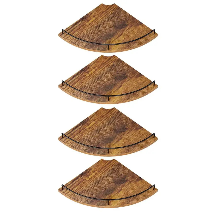 

Shelf Wall Mount, Floating Corner Shelves, Set of 4 Corner Wall Shelf Organizer,Rustic Wood Wall Storage Display Shelves forLivi