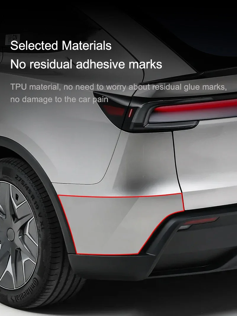 Für 2025 Tesla Model Y Juniper Frontstoßstangen-Schutzfolie, Kratzfeste Türfolie, TPU-Heckstoßstangen-Transparentfolie – Detail 3