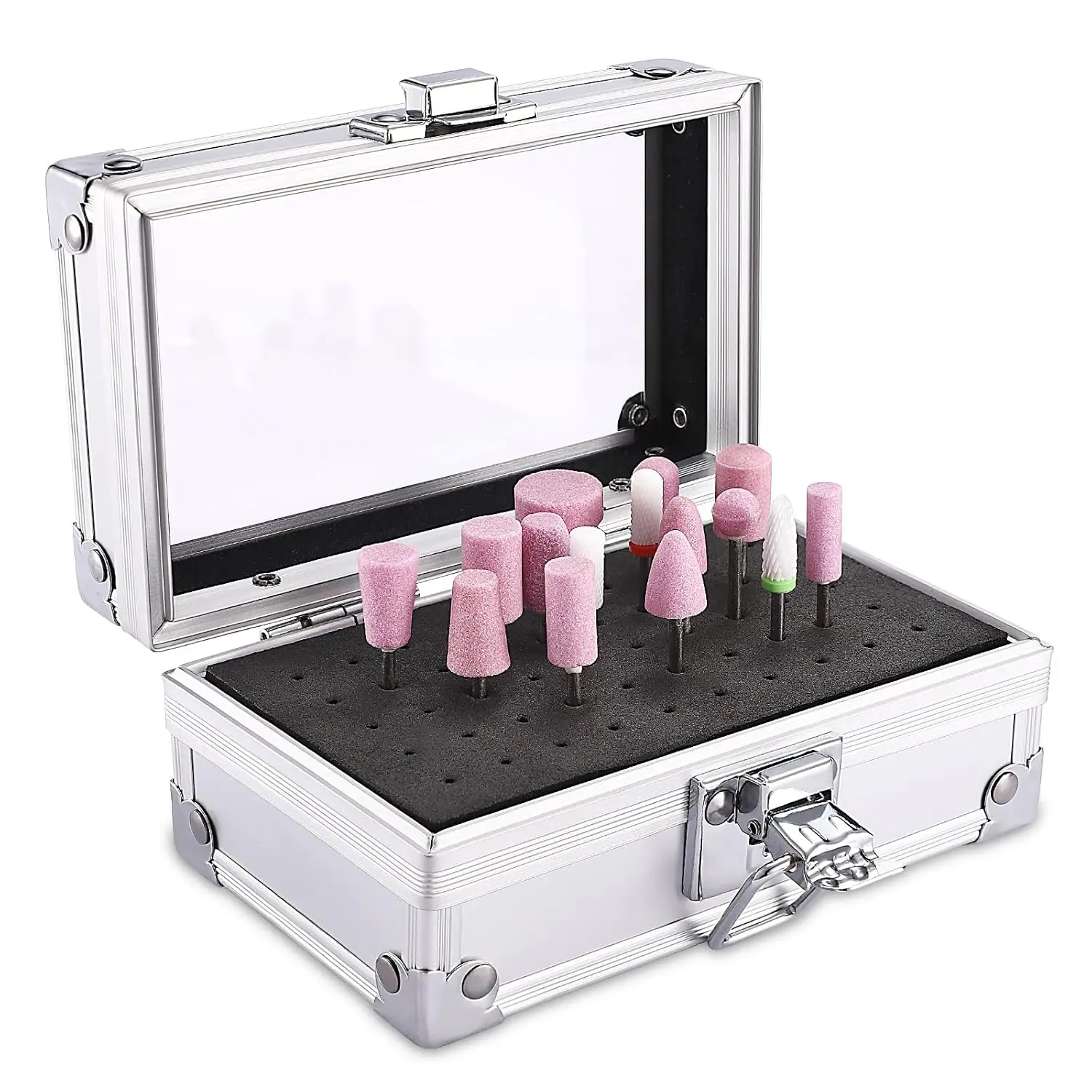 

Профессиональный органайзер для насадок для маникюрных фрез с 50 отверстиями, большой держатель для хранения шлифовальных головок для салонов красоты