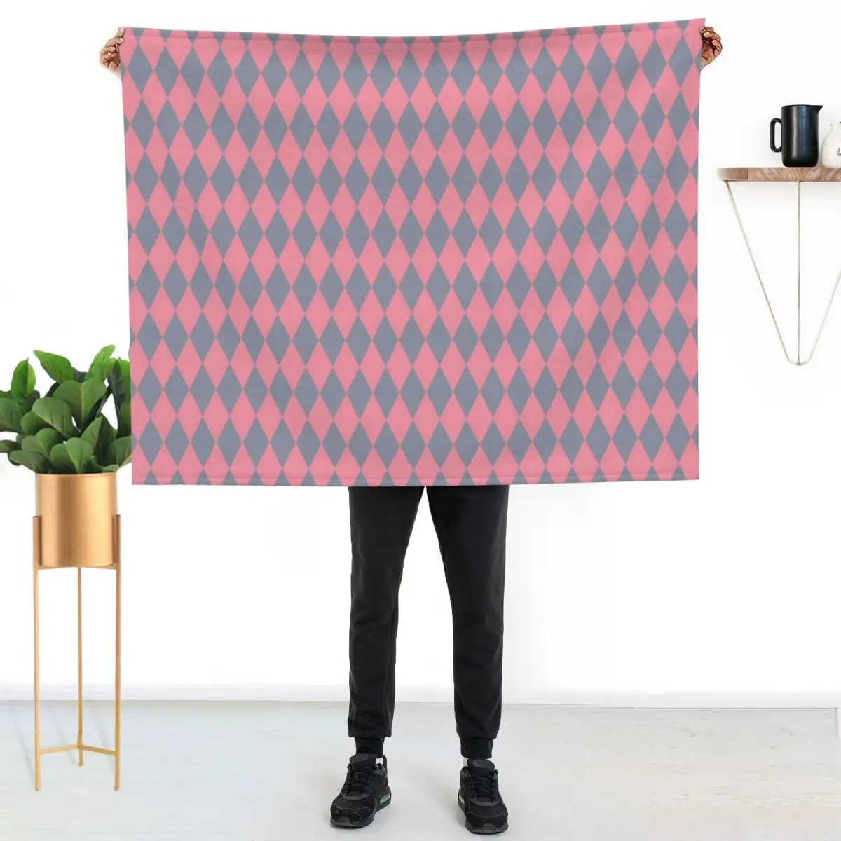 Wizard Diamonds - Pink Throw Blanket Retros wednesday Warm Quilt Sofa Decorative Sofas Blankets