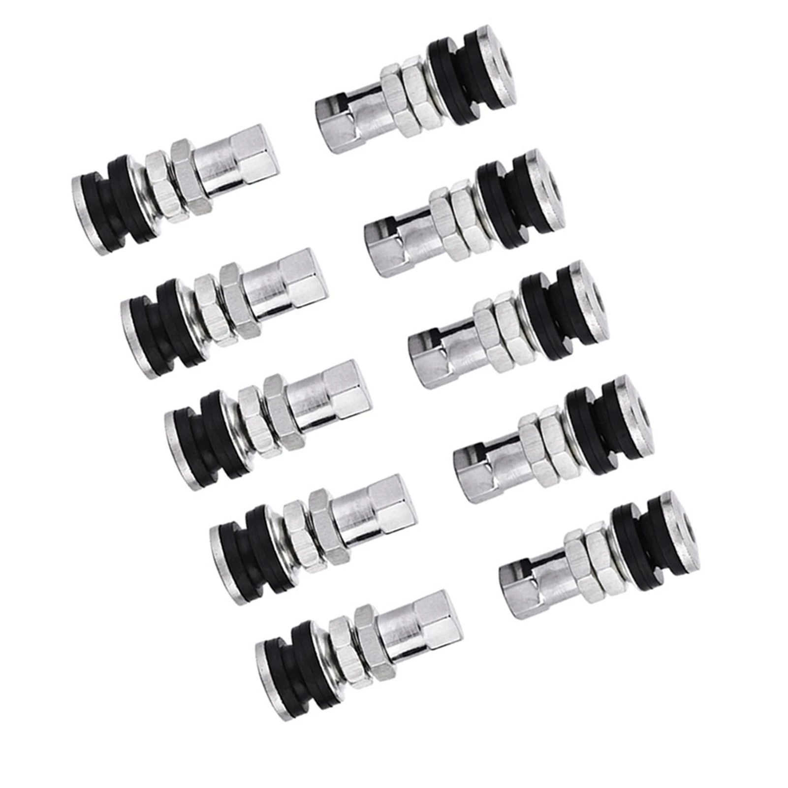 10pcs TR161 Metal Car Truck Motorcycle Bolt In TubelessTire Tyre Valve Short Stems Kit with Dust Cap