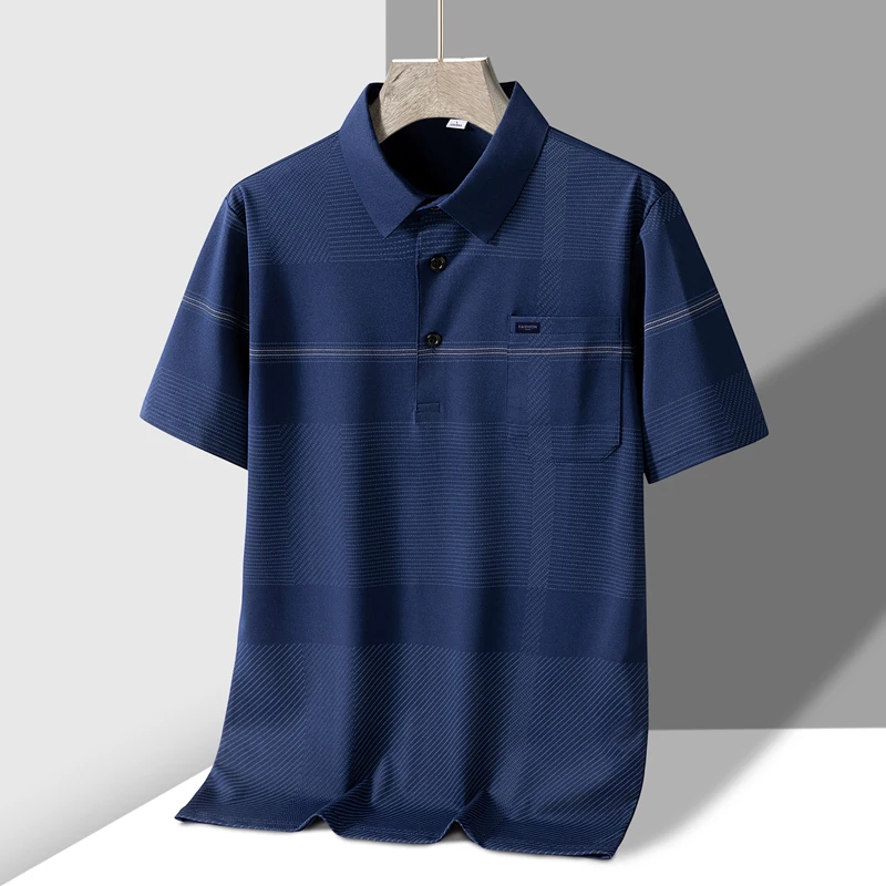 TFETTERS 2026 Summer Polo Shirt Men All-match Real Pocket Design Short Sleeve Turn Down Collar Camisa Social Dady Tops