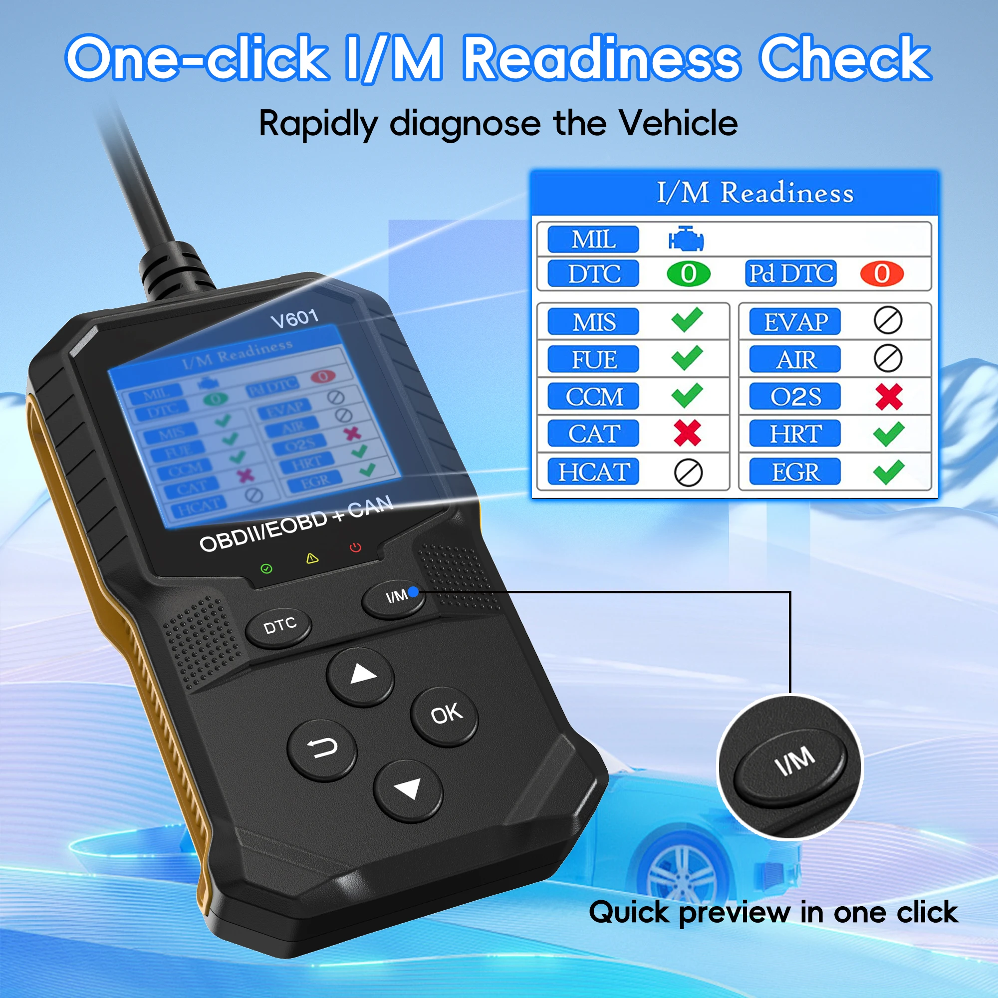 OBD2 Scanner Diagnostic Tool, Car Code Reader OBDII/EOBD Diagnostic Scan Tool for All Cars After 1996