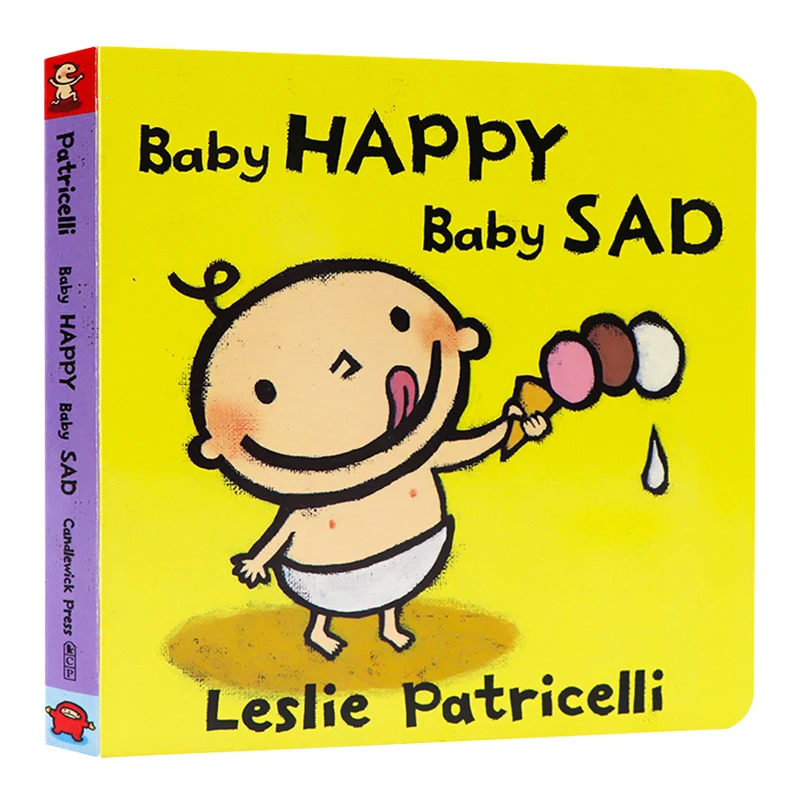 

Baby Happy Baby Sad, Leslie Patricelli, Baby Children's books aged 1 2 3, English picture book, 9780763632458