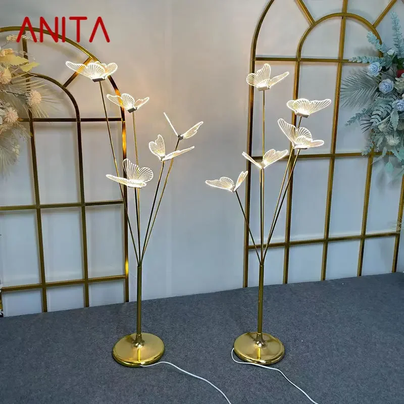 

ANITA Modern Landscape Atmosphere Floor Lamp LED Creative Butterfly Standing Lights for Wedding Party Stage Background Decor
