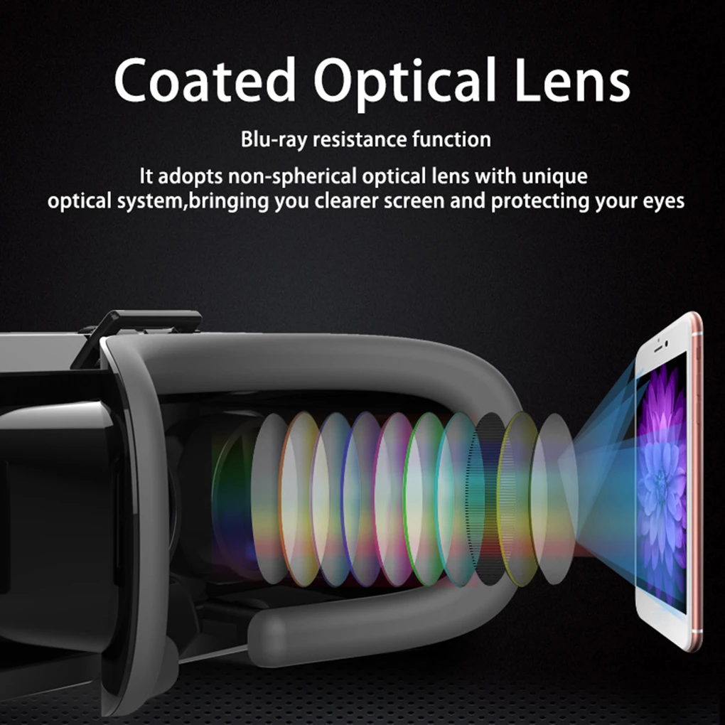 5 قطع نظارات ثلاثية الأبعاد الواقع الافتراضي VR خوذة الهاتف سماعة قابلة للتعديل بسهولة نظارات الواقع الافتراضي