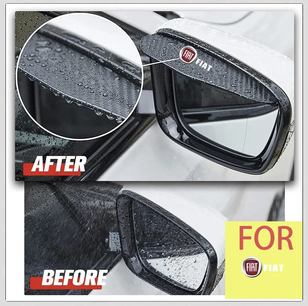 

2PCS Car Rearview Mirror Rain Eyebrow Visor For FIAT Abarth 500 Panda Bravo Punto Tipo Linea Ducato Freemont