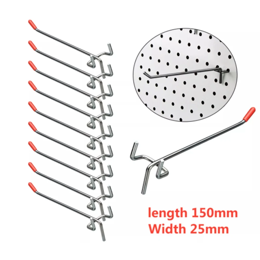 40Pcs Single Pegboard Hooks 150mm Board Slat Wall Retail Display Shop Peg Fits 25mm