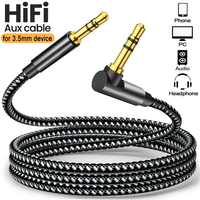 3.5mm Jack Audio Cable 90 Degree Right Angle Auxiliary Cable 3.5mm Male To Female Headphone Adapter Cord for MP3/4 Car Speakers