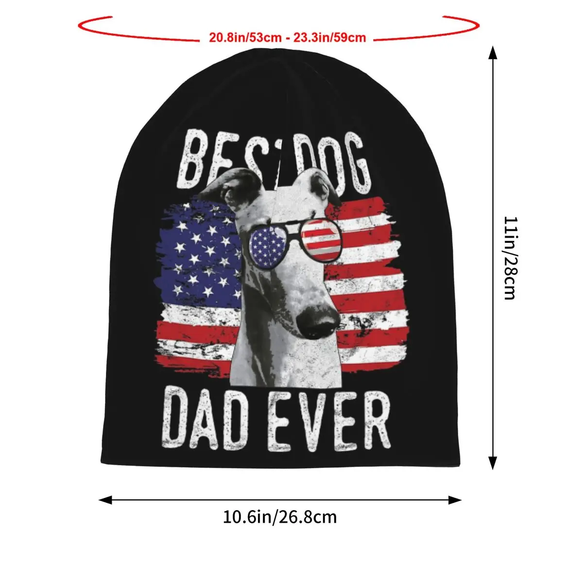 American Flag Best Dog Dad USA Geryhound Greyhounds Dog Aesthetic Warm Hip-hop Street Punk Gothic Hats Streetwear