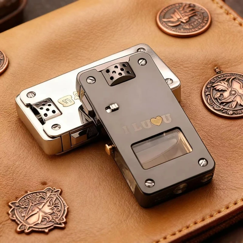 2026 Fashionable High-end Lighter with Creative Transparent Fuel Tank That Can Automatically Ignite Men's Luxury Gift Lighter