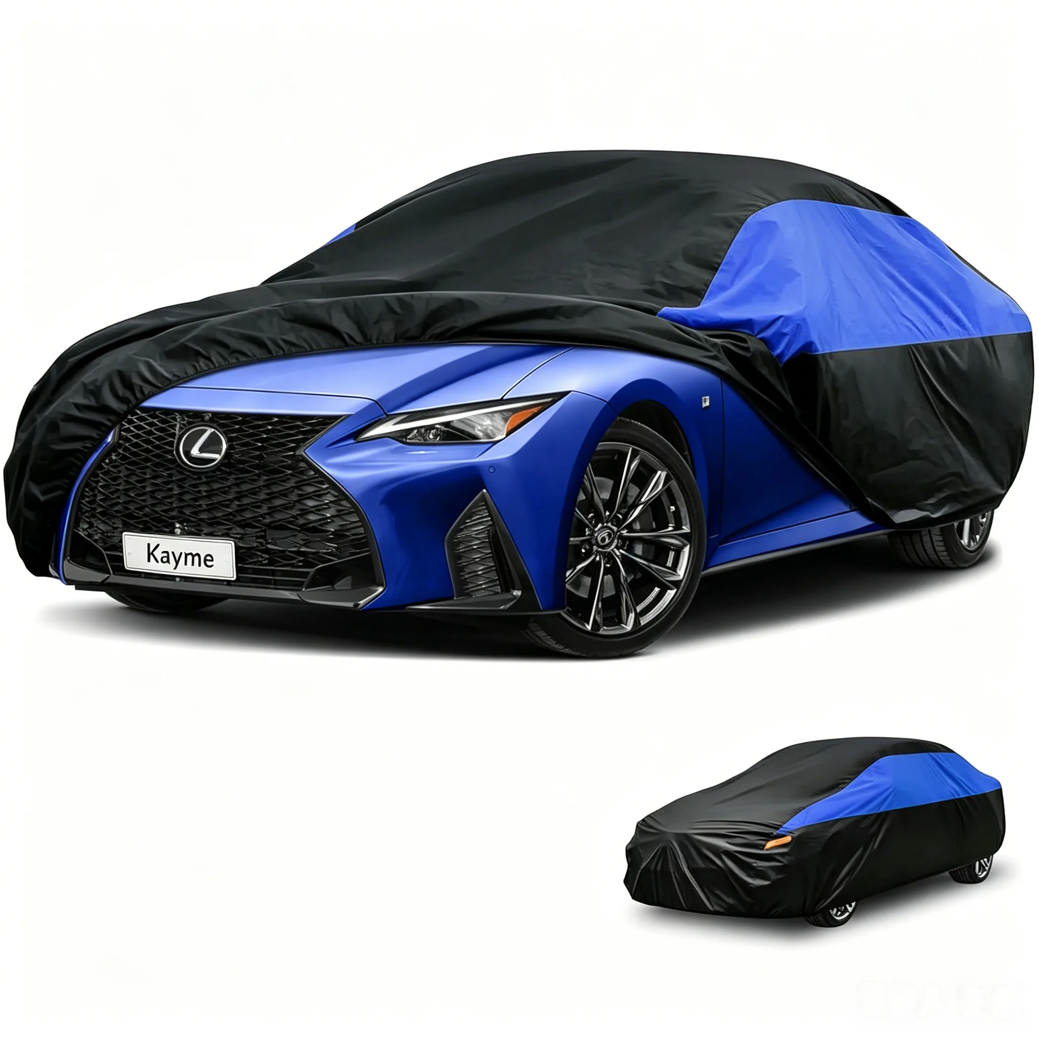 

Kayme Outdoor Car Cover 190T Lightweight Full Exterior Cover for Automobiles Sun UV Rain Dust Snow Wind Protection Fit Lexus IS/