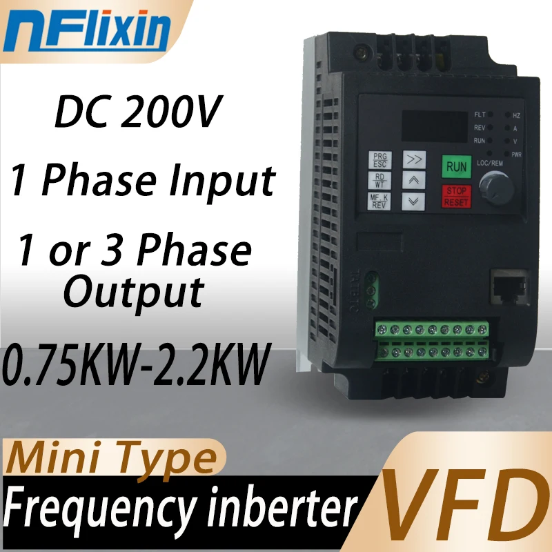 Solar series DC 220V-400V Input 0.75-7.5KW Single-Phase 220V Output Inverter Water Pump Special Inverter VFD Frequency Converter