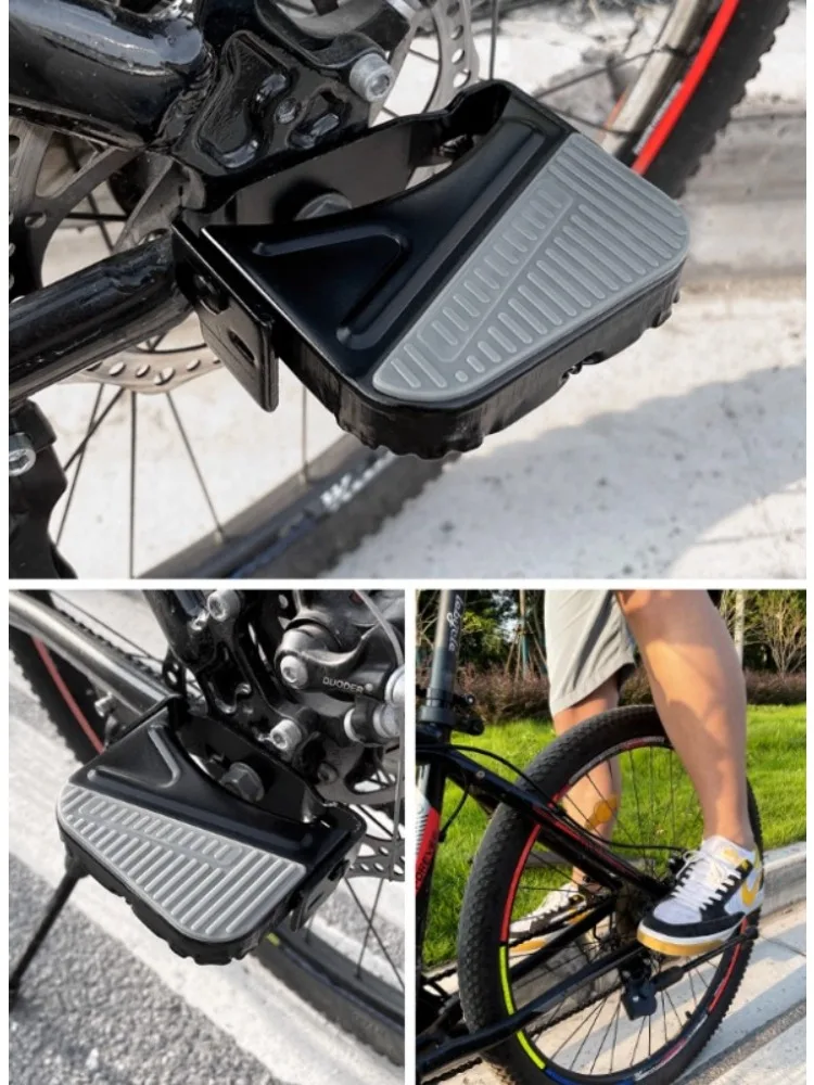 AliExpress NONE 1pair Rear Bicycle Kickstand Foldable Rear Bicycle Footrests Non-slip Kickstands for Passengers Extra Large Extra Wide Style