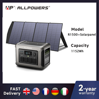 ALLPOWERS R1500 Portable Power Station with 100W/200W Solar Panel 1152Wh LiFePO4 AC Output Solar Generator for Garden Party