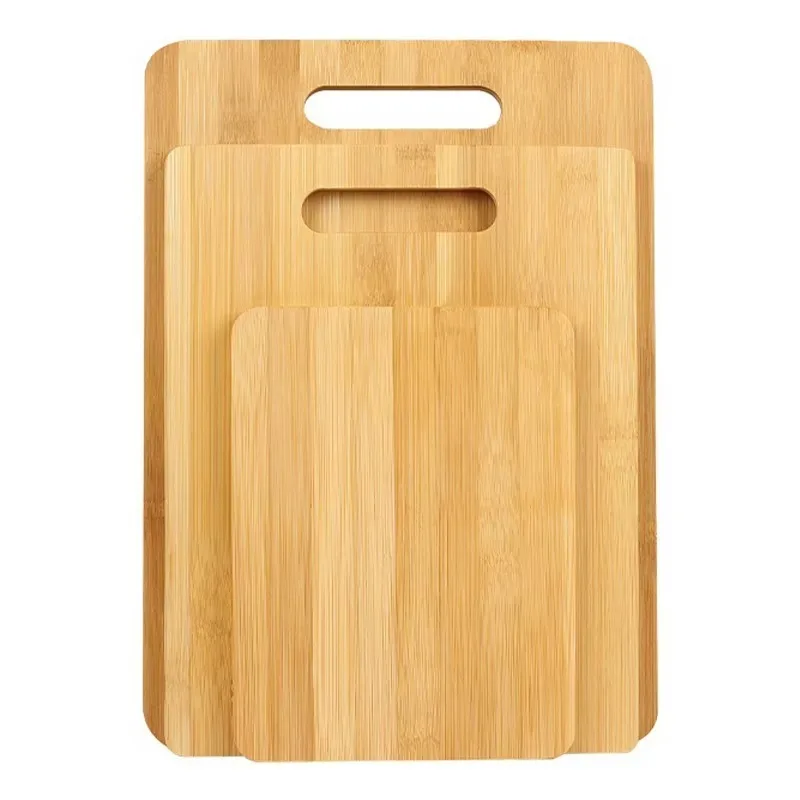 Wholesale cheap cutting board simple blank rectangular organic bamboo cutting board 3-piece set kitchen fruit and vegetable meat