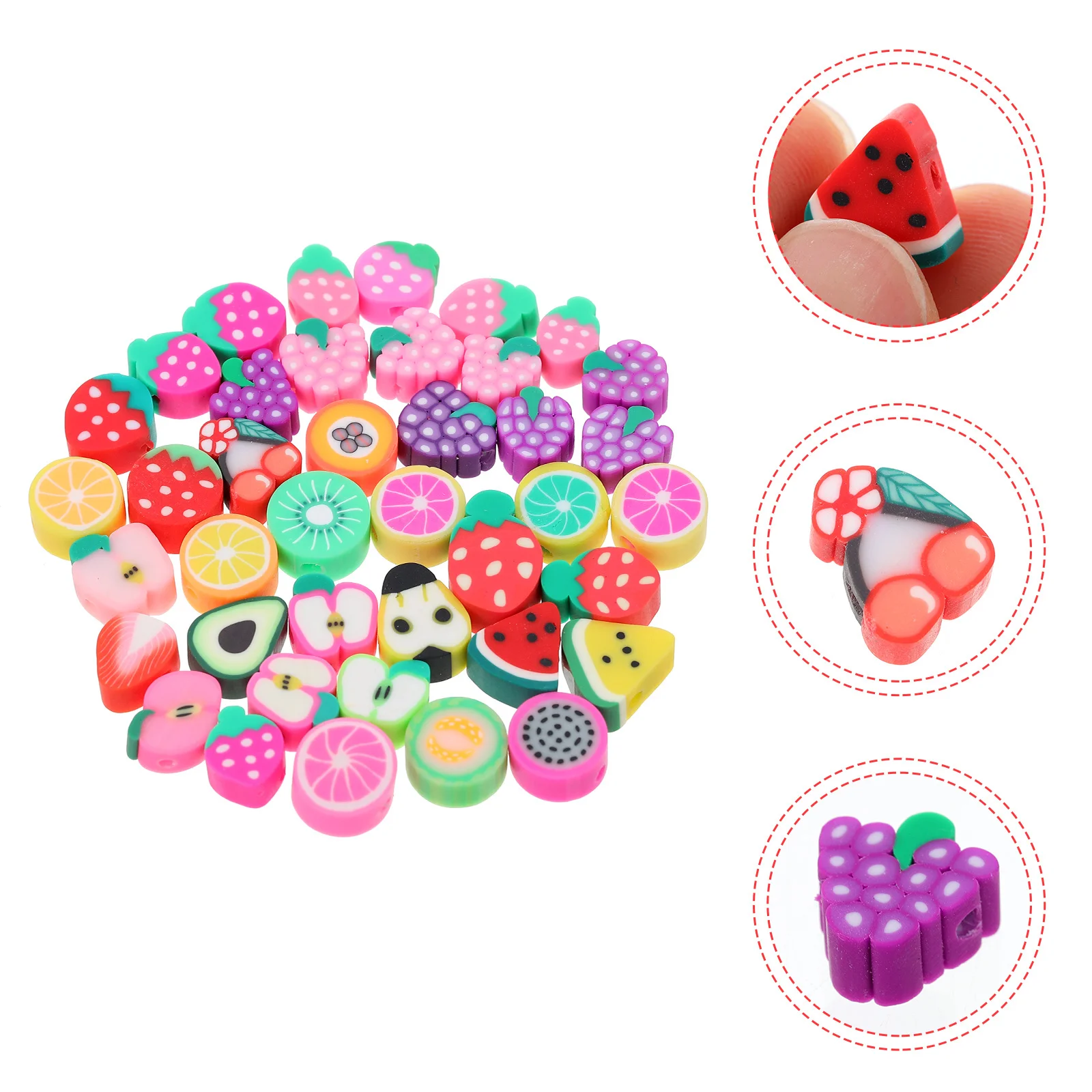 

100pcs Soft Fruit Loose For Diy Jewelry Making Spacer Clay Charms Beads Polymer Clay Charms Craft Beads Supplies