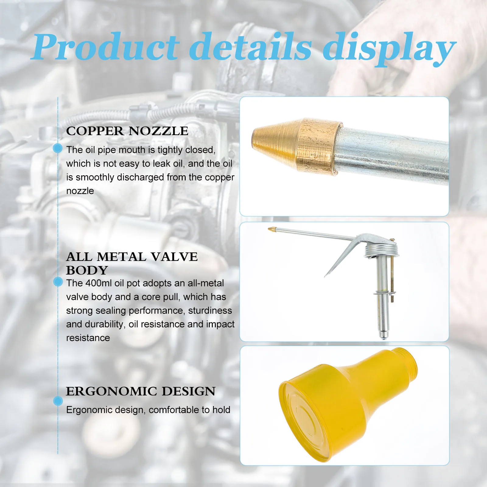 

400Ml Manual High Pressure Lubrication Oiler Long Mouth Oil Pot For Car Extended Filler Hand Pump Auto Oiler Can Repair Tool