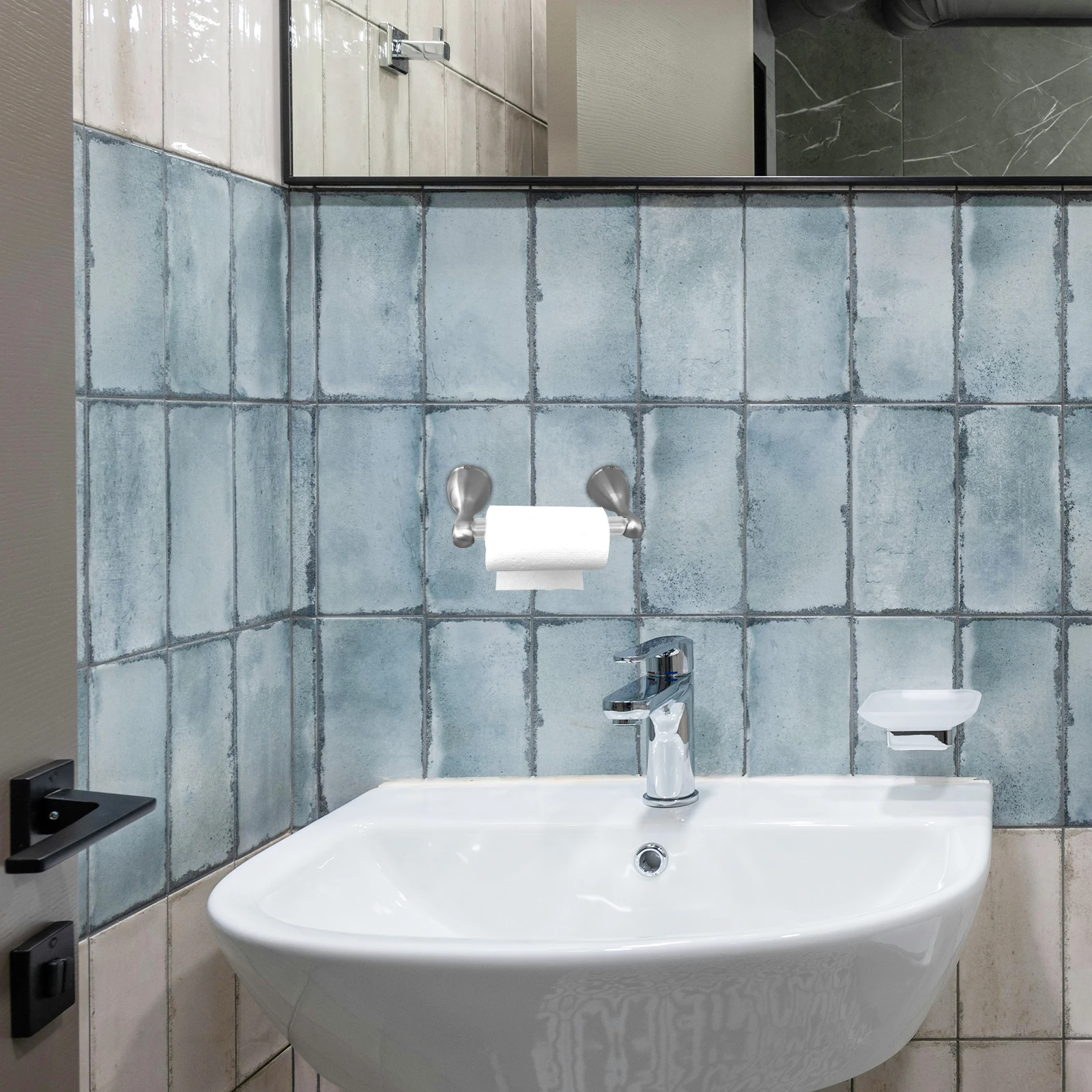 

Stainless Steel Toilet Paper Holder Roller Replacement Chrome Spring Loaded Tissue Box Spindle Bathroom Metal Paper Towel Holder