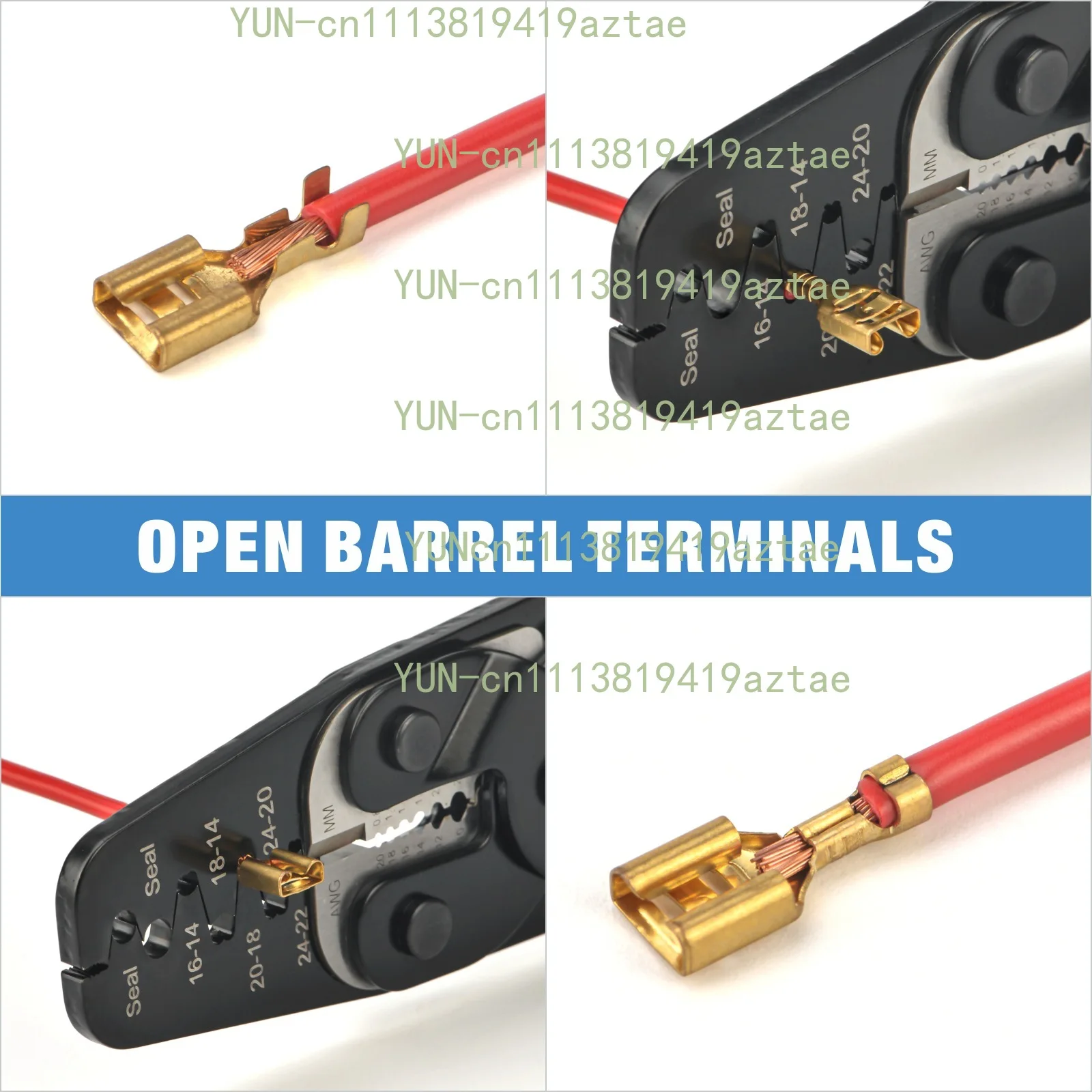 IWS-1424AB Non-Insulated Open Barrel Terminals Crimping Pliers Weather Pack Sealed Connector Wire Crimper Tool Clamp