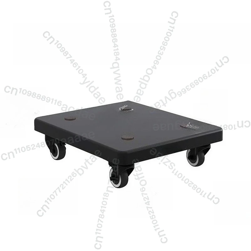 スピーカーベーストレイ、耐衝撃性フロアスタンディングスピーカーサブウーファースタンド、二層式ユニバーサルキャスター衝撃吸収パッド