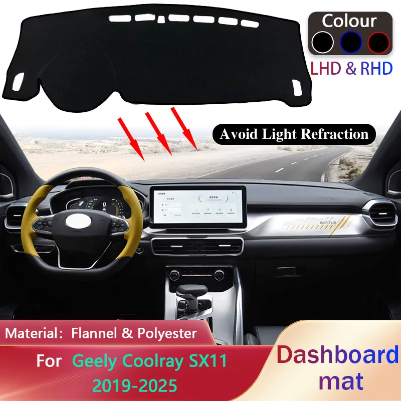 

Коврик для приборной панели автомобиля для Geely Coolray Binyue SX11 Proton BelGee X50 2019 ~ 2025, коврик от солнца, коврик для приборной панели, аксессуары для коврика