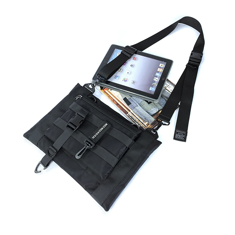 

Tactical High Street Hip Hop Crossbody Bag Men Women Punk Quadrate Multifunction Combination Detachable Nylon Fabric Chest Bag