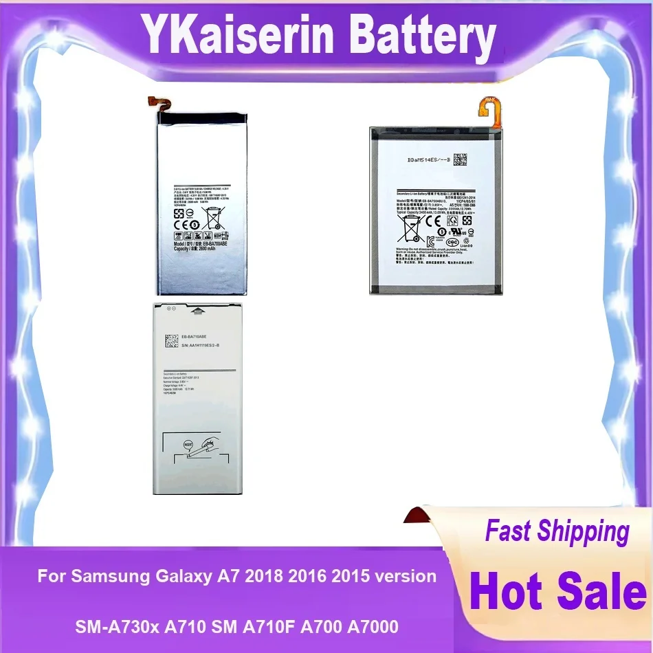 

EB-BA750ABU EB-BA700ABE EB-BA710ABE Аккумулятор для телефона Samsung Galaxy A7 2018 2016 2015, версия SM-A730x A710 SM A710F A700 A7000