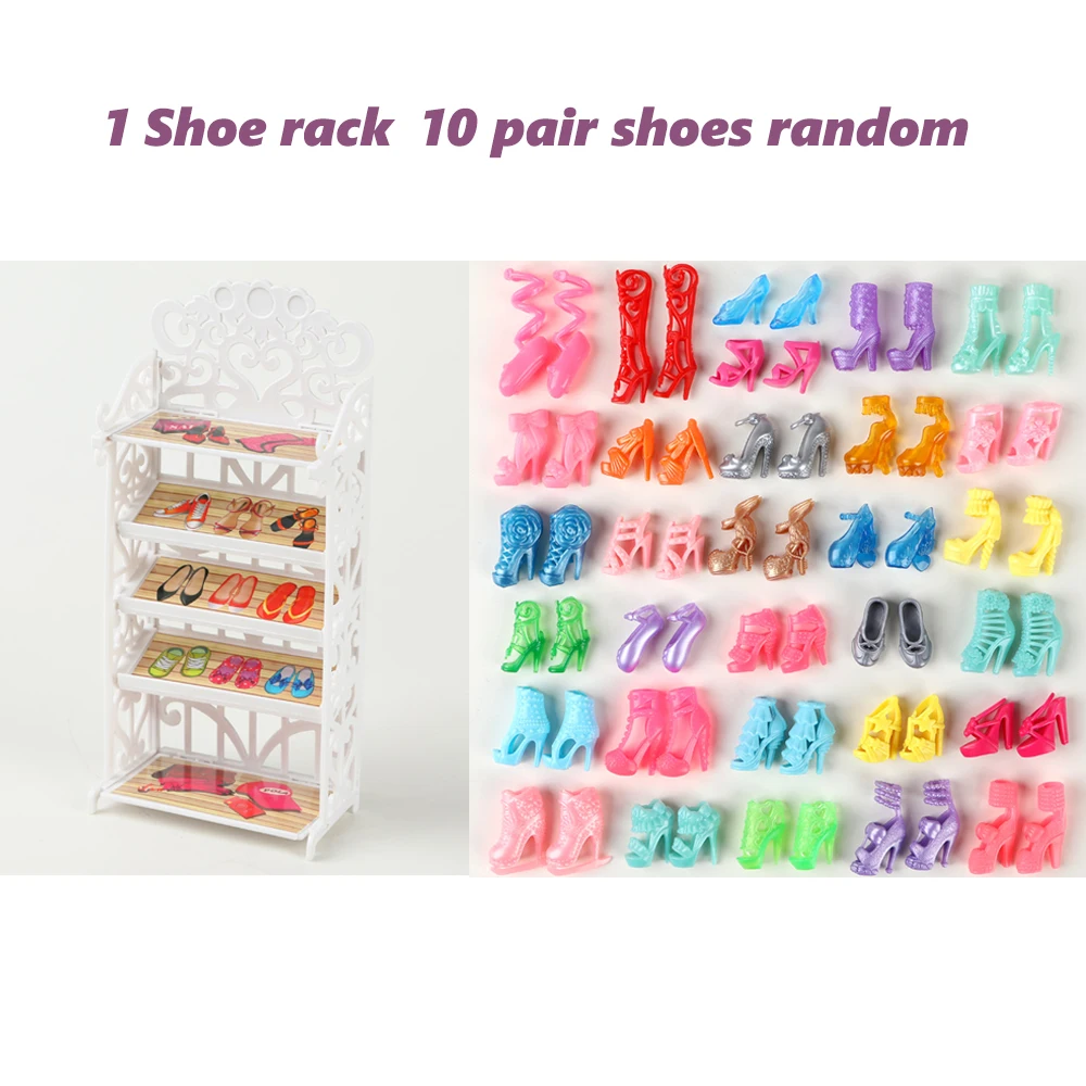 Fashion Freeshipping Cheap Item 30 Pcs/set Doll Shoes Clothes Bags Dress Accessories for Girl Kids Toys for Girl Birthday Gift