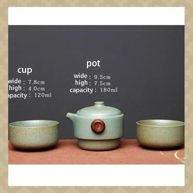 AB45 Japanese-Style  Teapot Lid Bowl Teacup Handmade Portable Travel Office Tea Set