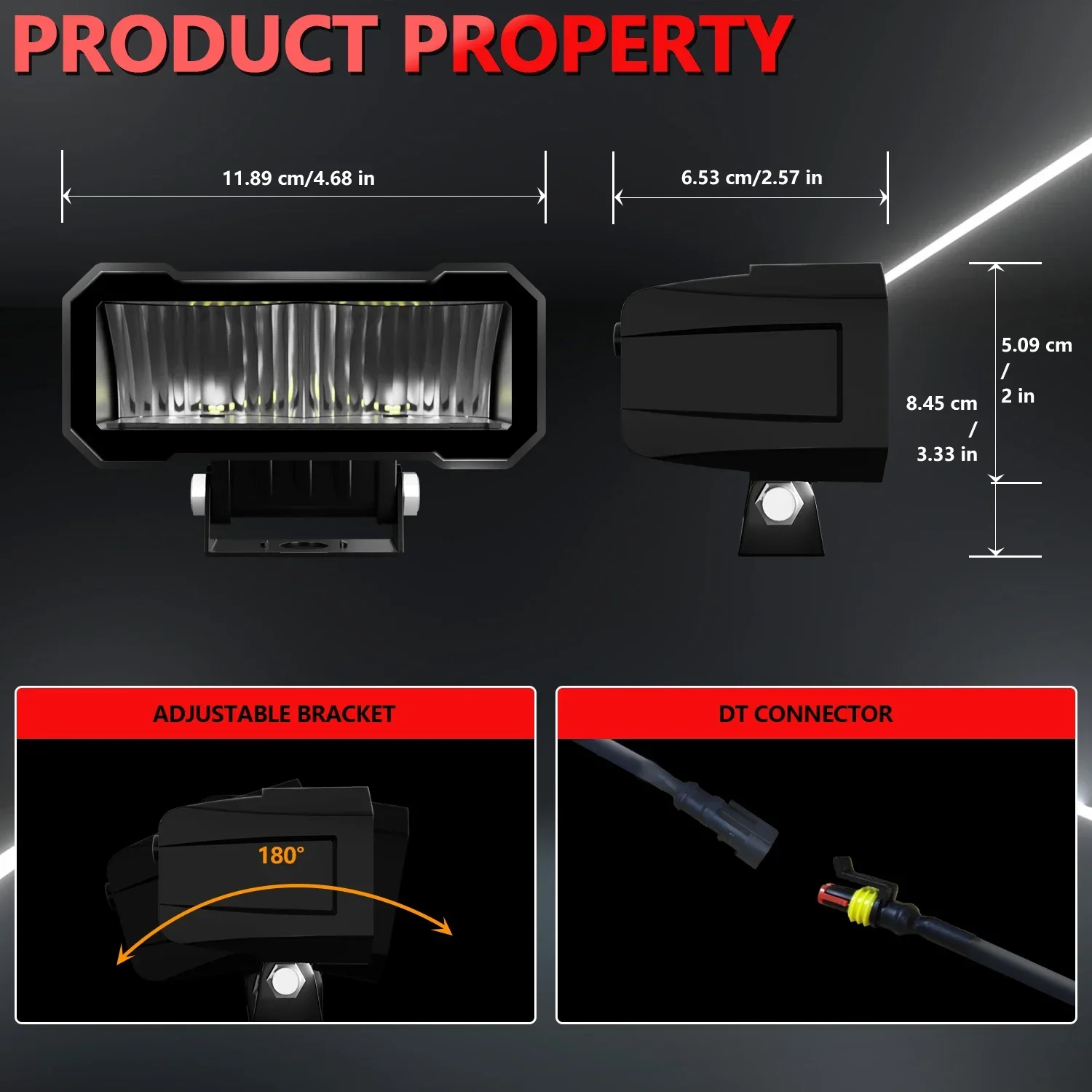 5inch Lightbar High Beam Headlights Car Square Led Flood Light Led Bar 12v LED Lighting Work Light 24V Off -road ATV 4X4 LED