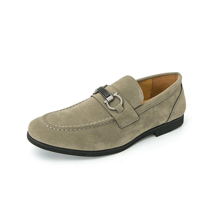 

Men's Classic Suede Loafers Comfortable Slip-On Casual Shoes Stylish Flats with Hardware Detail