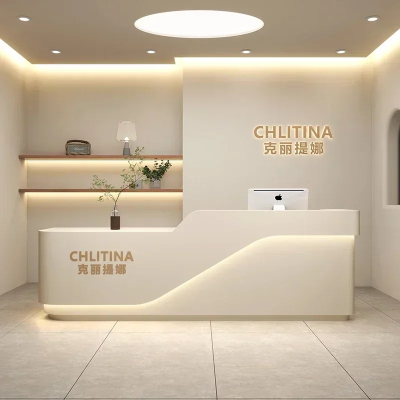 

Эстетичная стойка ресепшн, современный административный стенд, лекционная трибуна, простой стол, роскошная мебель для ресепшн, мебель для салонов красоты и парикмахерских