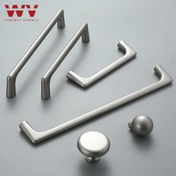 WV Silver Kitchen Cabinet Storage Handles 96-320mm Dressers Cupboard Closet Wardrobe Door Drawer Knobs Furniture Hardware Pulls