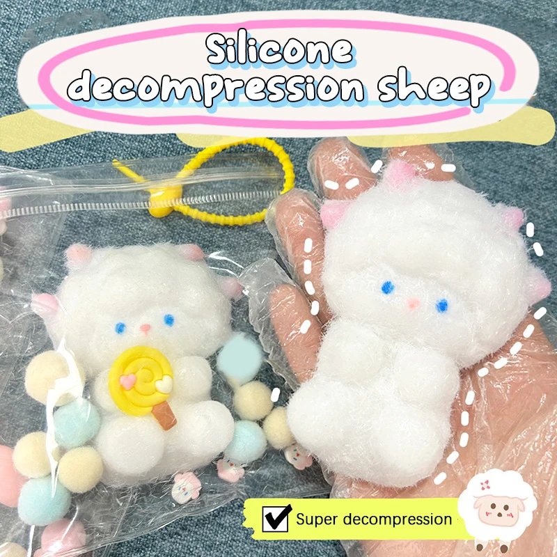 Cartoon Squishy Toy Sheep Rabbit Mochi Soft Rubber Toy Cute Dog Pinching Slow Rebound Decompression Vent Toy Stress Release Gift