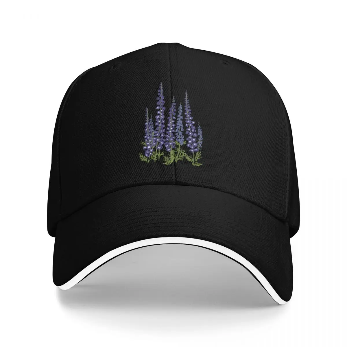 

Larkspurs Drawing - larkspur bluebell floral illustration Baseball Cap Mountaineering fun hats Baseball Men Women's