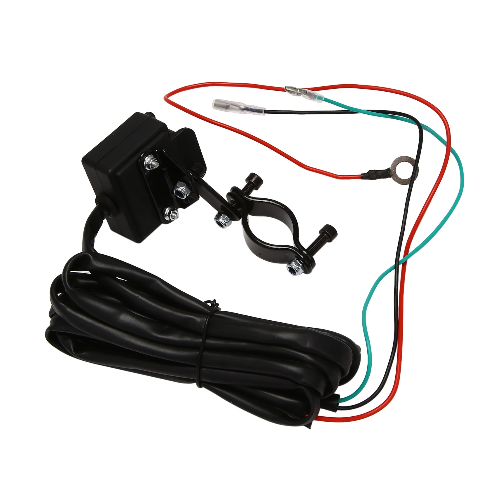 

12V Winch Rocker Thumb Switch with Mounting Bracket Handlebar Control Line Kit for ATV UTV Electric Winch Accessories