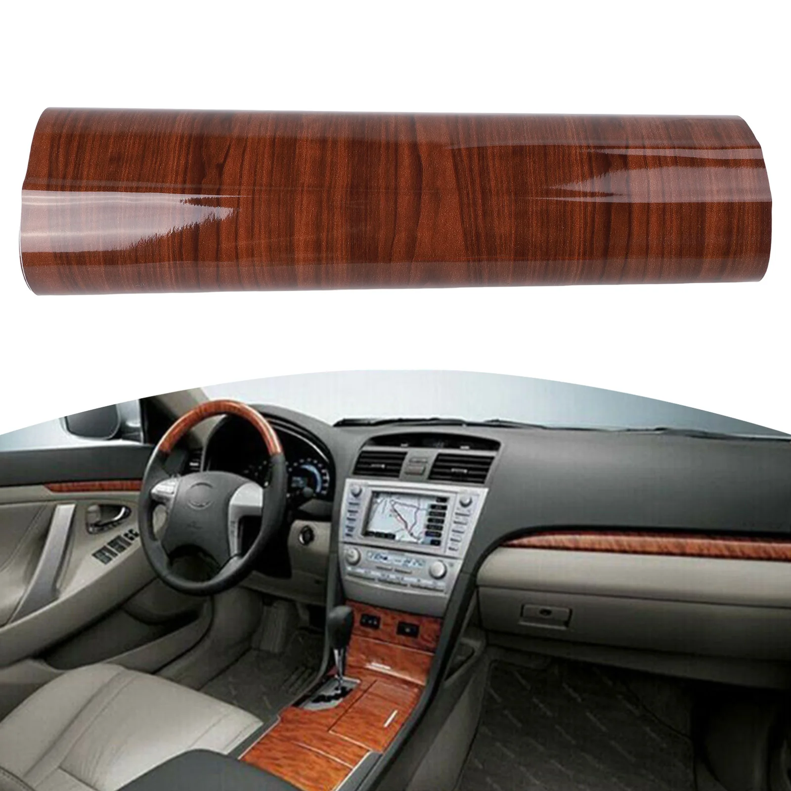 

Car Interior Panel Sticker Wood Grain Textured Wrap Decal Quick Upgrade for Your Car\\'s Interior 1x Size 40x100cm