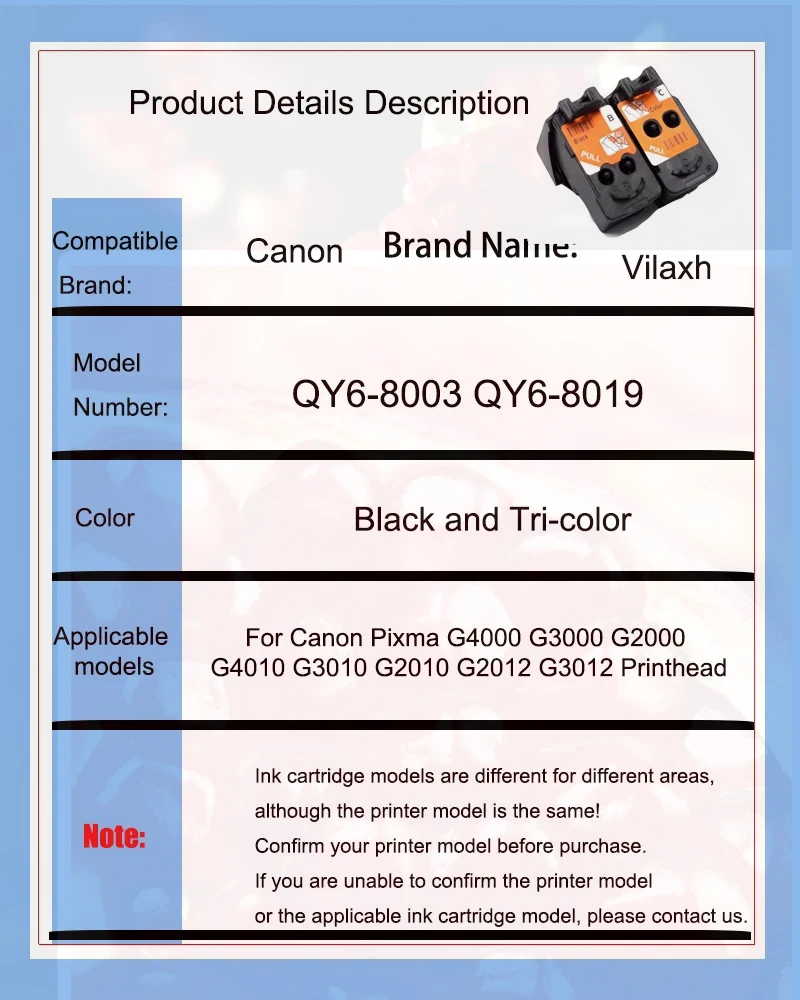 QY6-8003 QY6-8019 print head for Canon CA91 CA92 ink cartridge for Canon G1000 G1010 G2000 G2010 G3000 G3010 G4000 G4010 printer