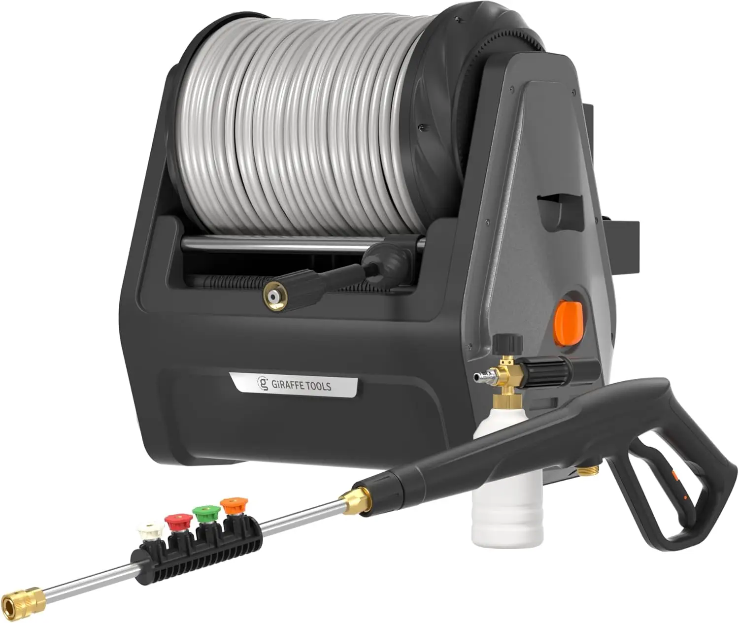 

Pressure Washer Plus+ Max 2400 PSI 2.0GPM Electric Wall Mounted Pressure Washer with 100FT Retractable Reel