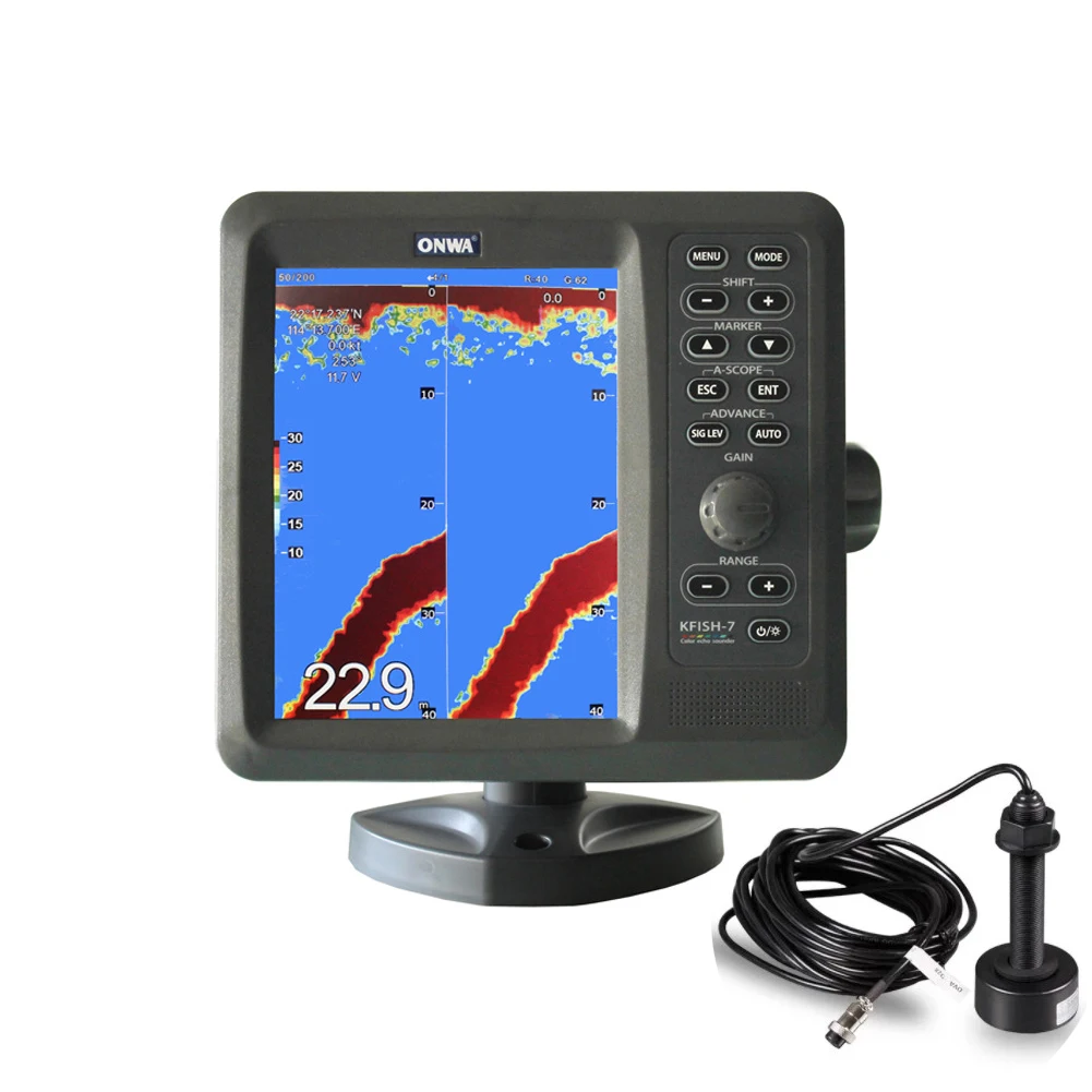 

KFISH -7 Marine Fish Finder Depth Sounder Sonar Fish Finder With Dual Frequency,with TRANSDUCERS