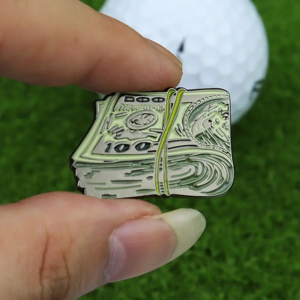 Clipe de chapéu marcador de bola magnética kirsite dólar clipe de chapéu magnético único fácil de tirar dólar dos eua clipe de chapéu de golfe sacos de golfe bonés