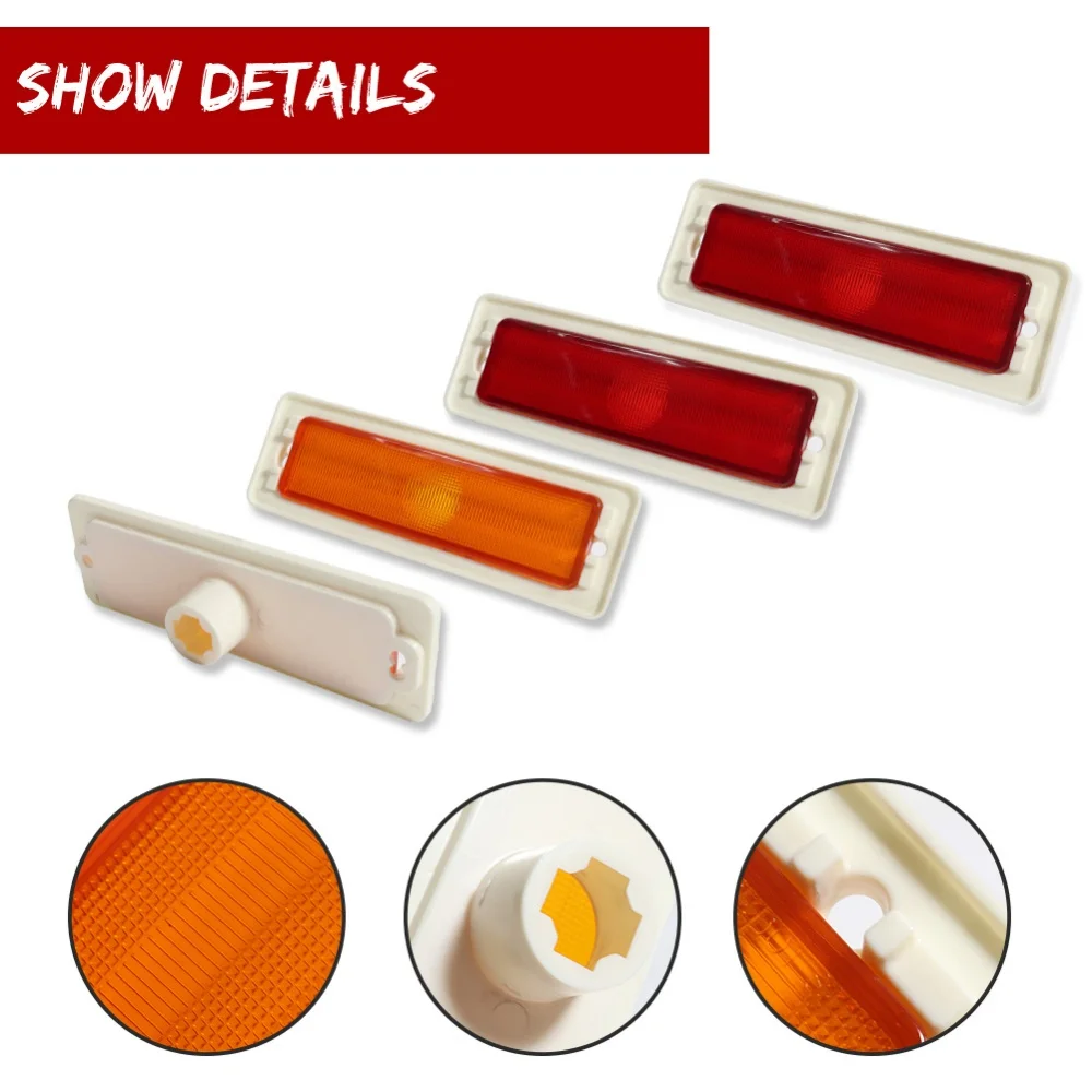 Front / Rear Bumper Side Marker Light Cover Housings For Chevy Nova 1970-1974 Parking Light No Bulb/Socket Car Accessories