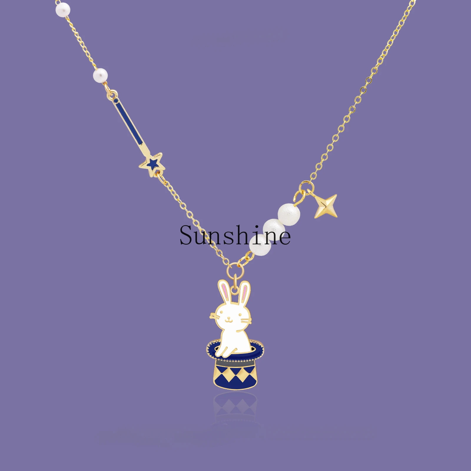 Rabbit short necklace female niche design pendant collarbone chain