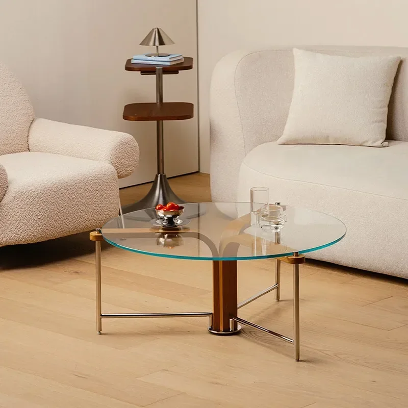 

Coffee table living room household small apartment glass coffee table