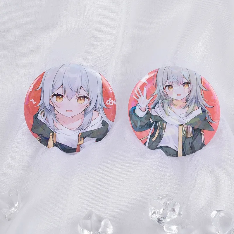 Honkai Star Rail 58mm Trailblazer Laser Tinplate Bottom Badge Backpack Decorative Pendant Brooch Collect Anime Peripherals