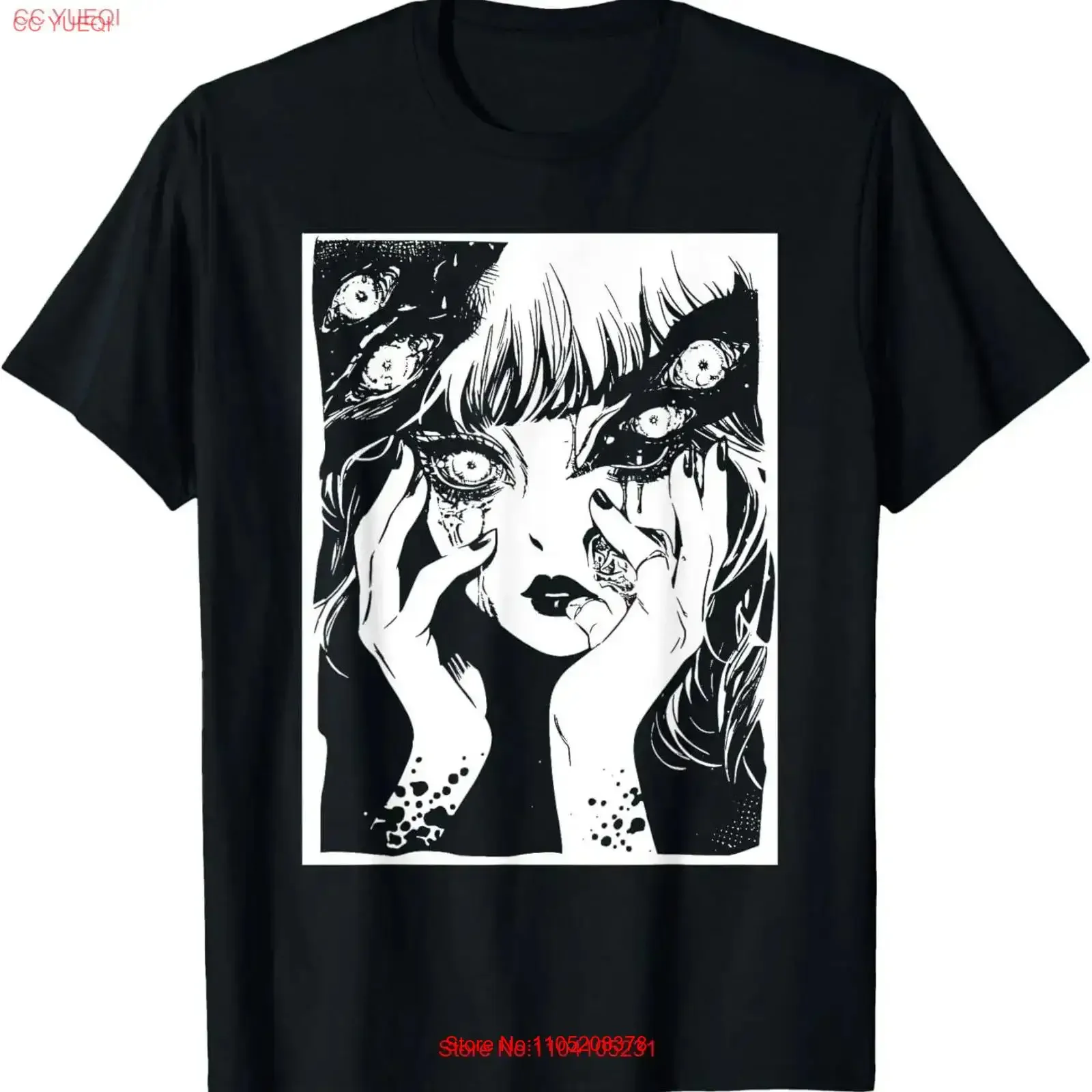 

Edgy Creepy Horror Anime Manga Weird Japan Japanese Harajuku T Shirt vintage Washed graphic Versatile Comfortable Breathable