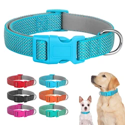 Reflective Pet Dog Collar Durable Nylon Dog Collars Necklace Adjustable Puppy Collars for Small Large Dog Pug Safety In Night